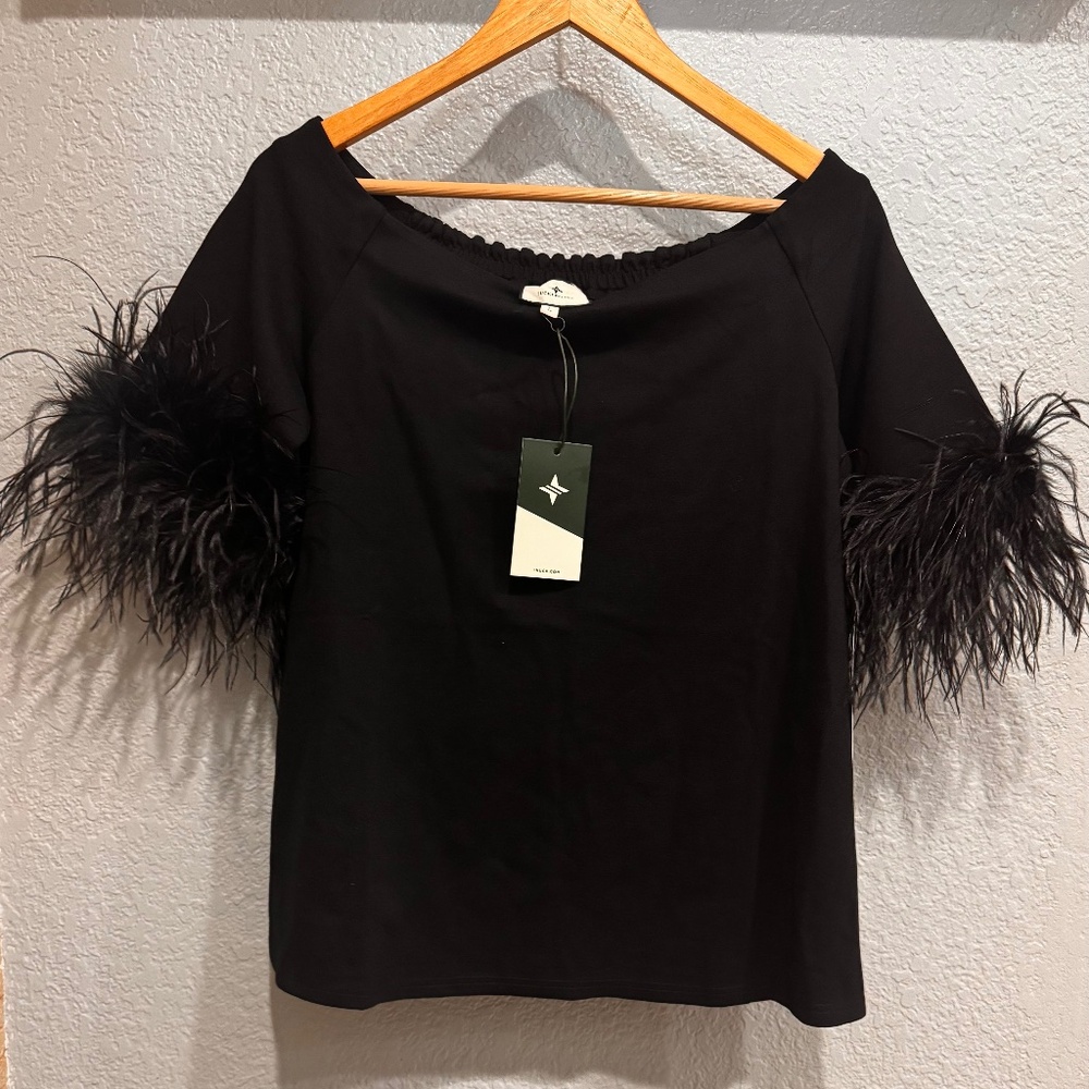 Black Feather Miranda Off The Shoulder Blouse